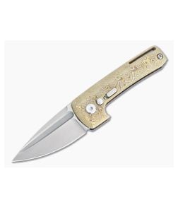 D Rocket Design Harlock Two Faced Automatic Satin M390 Mokume Timascus Folder 0073 - DRD-0073 1