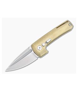 D Rocket Design Harlock Automatic Satin M390 Brass Button Lock Folder 0074 - DRD-0074 1