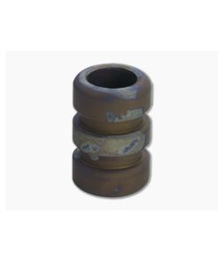 Ti Survival Titanium Lanyard Bead Grooved Sandblasted Blue Smoke Anodized - TS-007 1