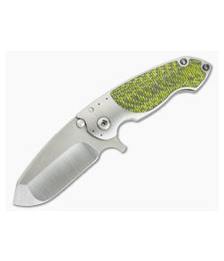Direware SOLO Titanium Flipper Yellow Kevlar Carbon Fiber Inlays Satin M390 - DW-007 1