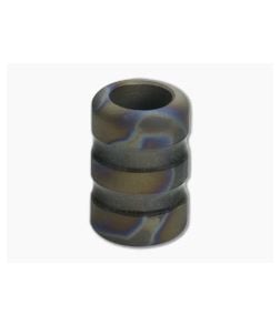 Ti Survival Titanium Lanyard Bead Glow Grooved Sandblasted Random Flame - TS-008 1