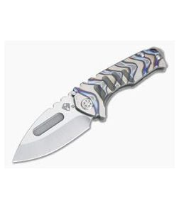 Medford Praetorian Genesis T Drop Point Tumbled S35VN Faced Flame Tiger Stripe Silver Ti Frame Lock Folder - MKT-010 1