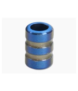 Ti Survival Titanium Lanyard Bead Grooved Blue Anodized Glow Groove - TS-010 1