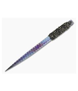 M. Strider Knives Flamed Titanium LM Nail 7.91" Cord Wrapped Fixed Blade - MSK-0110 1