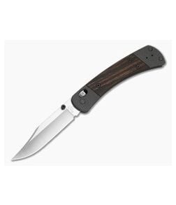 Buck 110 Folding Hunter Dark Gray Aluminum Macassar Ebony MagnaCut Crossbar Lock Knife (3.75" Blade) 0110BRS18 - BU-0110BRS18 1