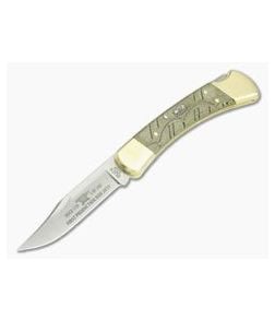 Buck 110 Folding Hunter First Production Green Micarta Lock Back 0110GRSSM1 - BU-0110GRSSM1 1