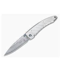 MCusta Nami Large Wave Texture San Mai Damascus VG10 Frame Lock Folder 0112D - MC-0112D 1