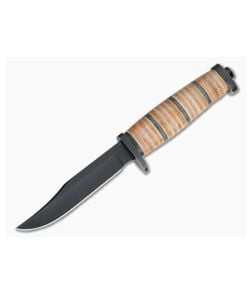 Buck Knives Brahma Small Fixed Knife Stacked Leather 117BRS - BU-0117BRS 1