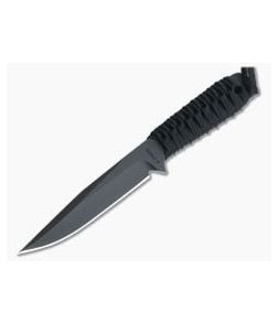 M. Strider Knives WP Hand Ground Clip Point Black PSF27 Black Paracord - MSK-0124 1