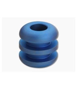 Ti Survival Titanium Lanyard Bead Three Ribbed Blue Anodized - TS-013 1