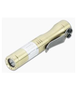 Dawson Machine Craft Hoku Clicky Flashlight Brass with Aluminum Groove Engine (4500K) - DMC-019 1