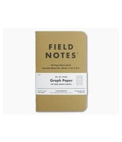 Field Notes Original Kraft Graph Paper Memo Notebook 3 Pack - FN-01 1