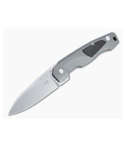 Boker Plus Aluma Flipper Manasherov Stonewashed D2 Gray Aluminum Folder 01BO463 - BO-01BO463 1