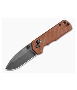 Boker Plus Rockstub 2.0 Brown Micarta Crossbar Lock 14C28N Black Stonewash Folding Knife (2.64" Blade) 01BP0051 - BO-01BP0051 1