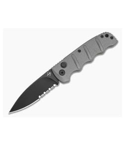 Boker Kalashnikov Drop Point Grey Aluminum D2 Black Partially Serrated Automatic Knife (3.35" Blade) 01BP0147 - BO-01BP0147 1