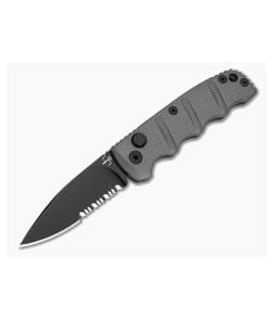 Boker Mini Kalashnikov Drop Point Grey Aluminum D2 Black Partially Serrated Automatic Knife (2.52" Blade) 01BP0148 - BO-01BP0148 1
