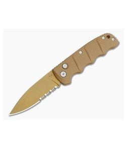 Boker Plus Kalashnikov Desert Tan Aluminum D2 Partially Serrated Automatic Knife (3.35" Blade) 01BP0155 - BO-01BP0155 1