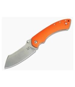 Fox Knives Kmaxrom Pelican Stonewash N690 Orange G10 Liner Lock 534O - BO-01FX732 1