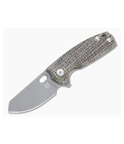 Fox Knives Baby Core Burlap Micarta Stonewashed M390 Flipper 01FX906 - BO-01FX906 1