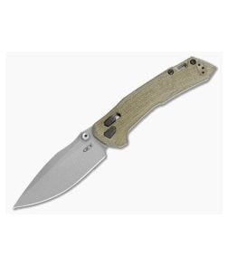Zero Tolerance 0203GRM390 Olive Drab Green Canvas Micarta M390 Working Finish Limited Edition Crossbar Lock Knife (4.00" Blade) - ZT-0203GRM390 1