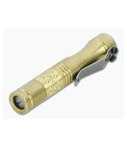Dawson Machine Craft Hoku Clicky Flashlight Tumbled Brass with Brass Dimple Engine (4500K) - DMC-020 1