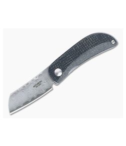 MCusta Petit San Mai Damascus Black/Orange Jute Micarta Liner Lock Front Flipper 0211D - MC-0211D 1
