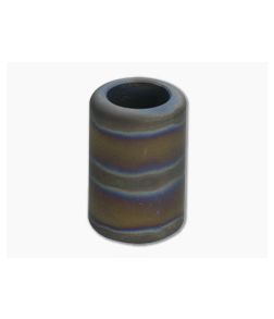 Ti Survival Titanium Lanyard Bead Grooveless Sandblasted Random Flame Ano - TS-022 1