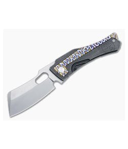 Serge Knife Co. Trisect Frame Lock Folder Flamed Titanium Inlays Stonewashed M390 Cleaver Blade 023 - SKC-023 1