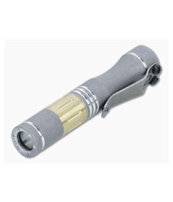 Dawson Machine Craft Hoku Clicky Flashlight Dark Tumbled Aluminum with Brass Groove Engine (4500K) - DMC-024 1
