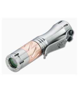 Laulima Metal Craft Hoku HVV Mule Short Milled Satin Titanium Copper Twist Groove Flashlight - LMC-LMC025 1