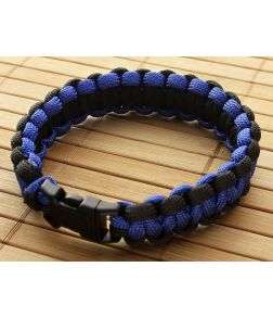 Paracord Bracelet Black and Blue Large - AC-02930 1