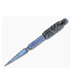 M Strider Knives Flamed Titanium Nail 6.00" Cord Wrapped Fixed Blade #1 - MSK-029 1