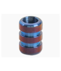 Ti Survival Titanium Lanyard Bead Grooved Purple Blue Groove - TS-029 1