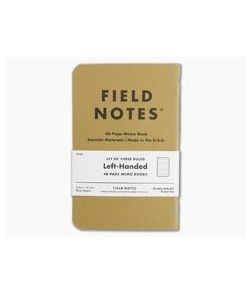 Field Notes Original Kraft Ruled Paper Left-Handed Memo Notebook 3 Pack - FN-02L 1