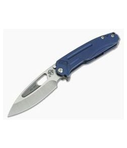 Medford Knives Infraction Tumbled Blue Titanium S35VN Frame Lock Folder - MKT-031ST-37A2 1
