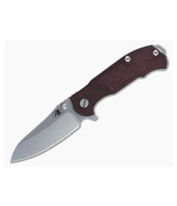 Hinderer Knives MP-1 Maroon Micarta 3.25" Stonewashed Flipper - HK-0321 1