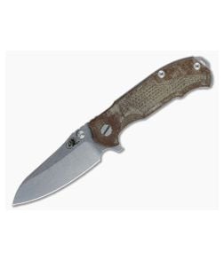 Hinderer Knives MP-1 Canvas Micarta 3.25" Stonewashed Flipper - HK-0323 1