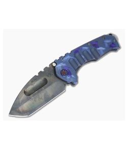 Medford Praetorian Ti Tanto Vulcan 3V Violet and Blue Feathers Frame Lock - MKT-034 1