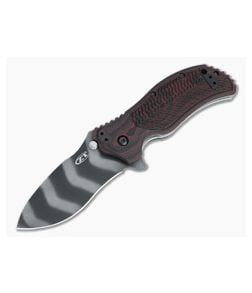 Zero Tolerance 0350 Tiger Stripe S30V Black Cherry Milled G10 Assisted Flipper 0350TSC - ZT-0350TSC 1