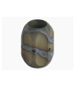Ti Survival Titanium Lanyard Bead Hex Sandblasted Random Flame Anodized - TS-035 1