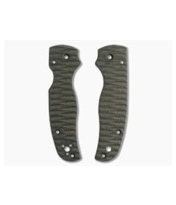 Putman Blade Scales Spyderco Shaman OD Green Canvas Micarta Scales - PBS-037 1