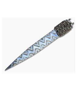 M Strider Knives Flamed Titanium Long Nail 7.00" Cord Wrapped Fixed Blade - MSK-037 1