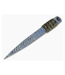 M Strider Knives Flamed Titanium Long Nail 6.69" Cord Wrapped Fixed Blade - MSK-038 1