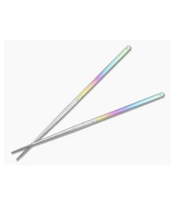 Foltsum 2-Piece Titanium Chopsticks Rainbow Satin - FLM-03 1