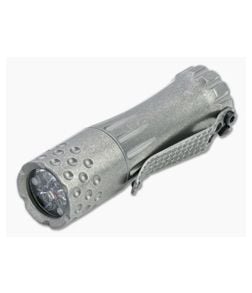 Laulima Metal Craft Malihini Tumbled Titanium Engraved Oval Clip 4000K Neutral White LED Flashlight - LMC-041 1