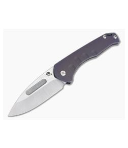 Medford Praetorian Slim Drop Point Tumbled S35VN Violet Titanium Frame Lock Folder - MKT-041 1