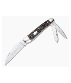 Queen Schatt & Morgan 2008 Series XVIII Dogleg Whittler Brown Bone Slip Joint 043054 - QN-043054 1