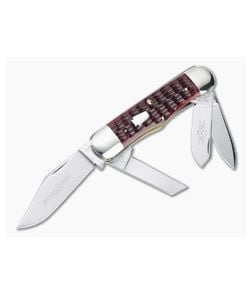 Queen Schatt & Morgan 2007 Series XVII Railsplitter Stockman Red Jigged Bone Slip Joint 044163 - QN-044163 1