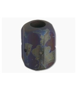 Ti Survival Titanium Lanyard Bead Hex XL Sandblasted Blue Smoke Anodized - TS-045 1
