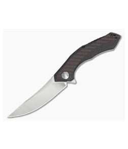 Zero Tolerance 0462 Red and Black Carbon Fiber 20CV Flipper - ZT-0462 1